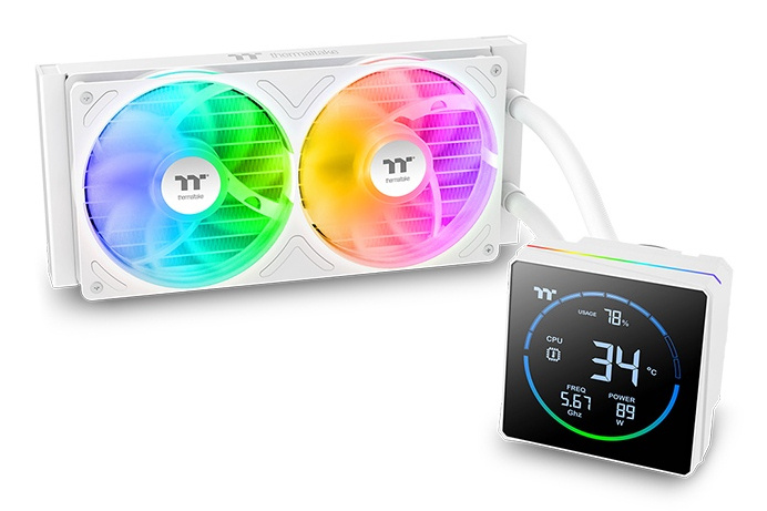 Enfriamiento Liquido Thermaltake Th240-s V3 2 Ventiladores120mm Blanco Argb Pantalla 3.95 Pulgadas