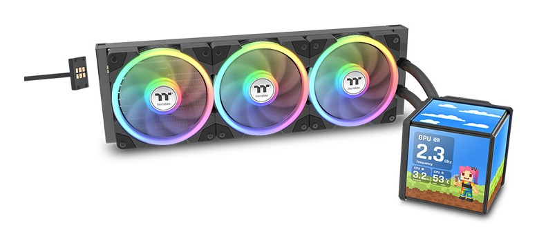 Enfriamiento Liquido Thermaltake Minecube 360 Ultra 3 Ventiladores120mm Negro Argb 4 Pantallas 3.95 Pulgadas