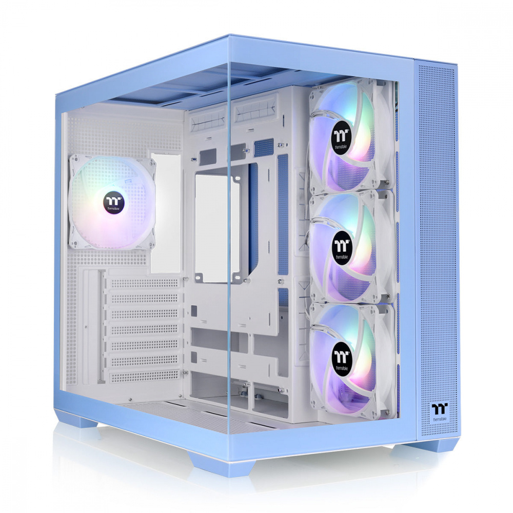 Gabinete Thermaltake View 380 Tg Argb Mid Tower Hydrangea Azul 4xventiladores 120mm Atx Ca-1z2-00m1wn-00 Hidden-connector Motherboards From Asus Msi Gigabyte