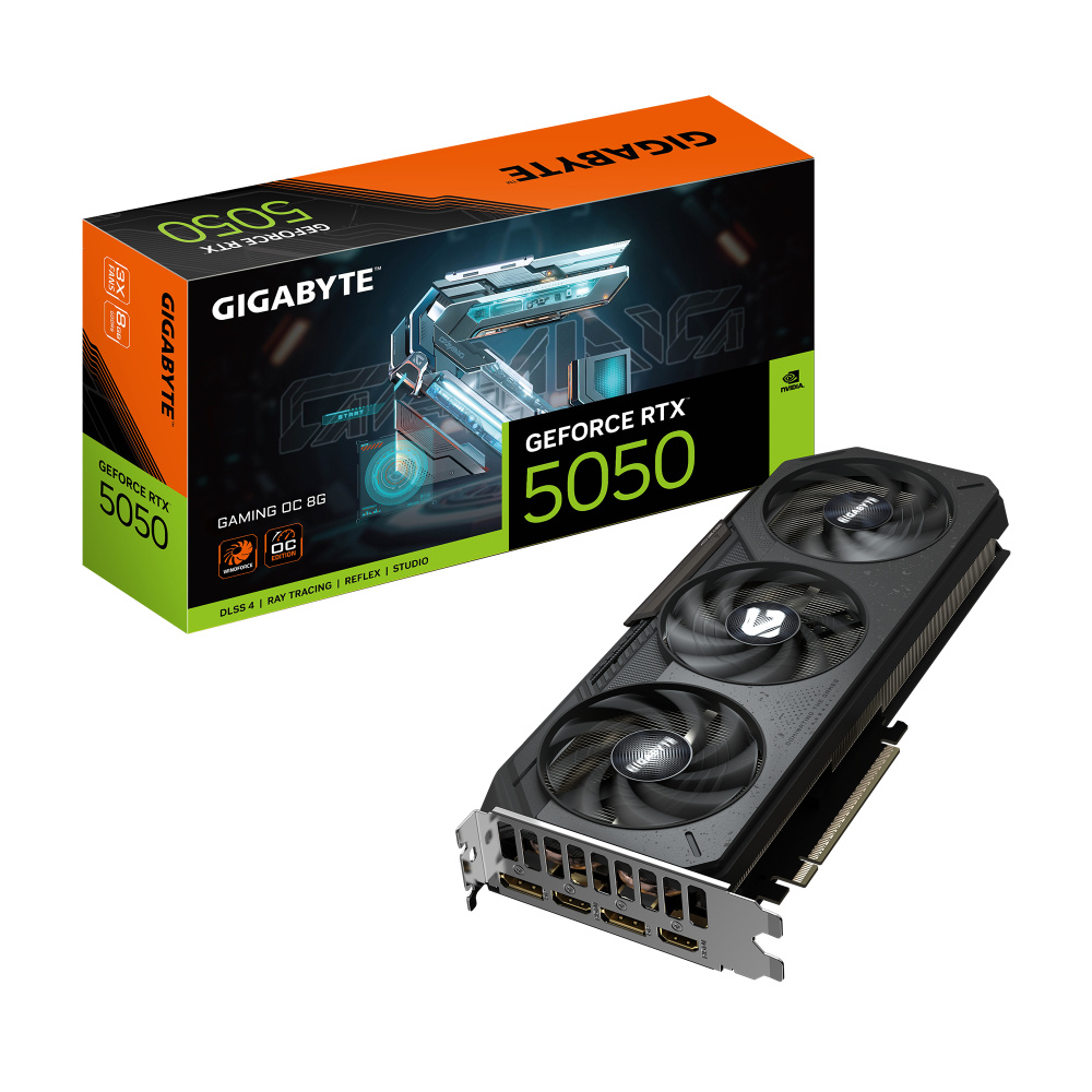 Tarjeta De Video Gigabyte 8gb Geforce Rtx 5050 Gaming Oc 2632mhz 3xfan Gddr6 2xhdmi 2xdp Gv-n5050gaming Oc-8gd