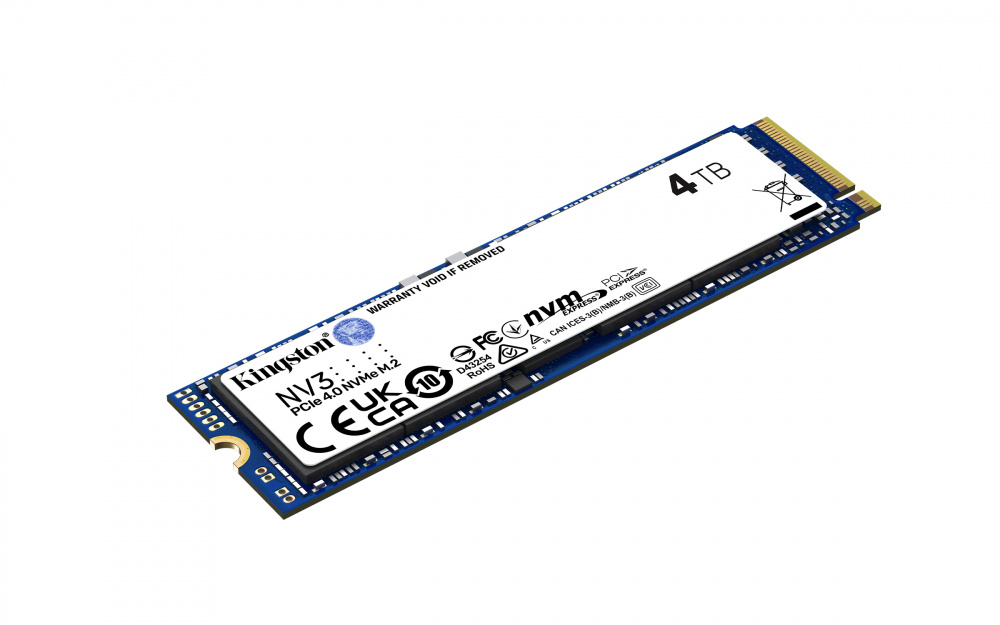 Ssd Kingston Nv3s Nvme, 4tb, M.2, 5000 Mb/s Escritura, 6000 Mb/s Lectura, Pci Express 4.0