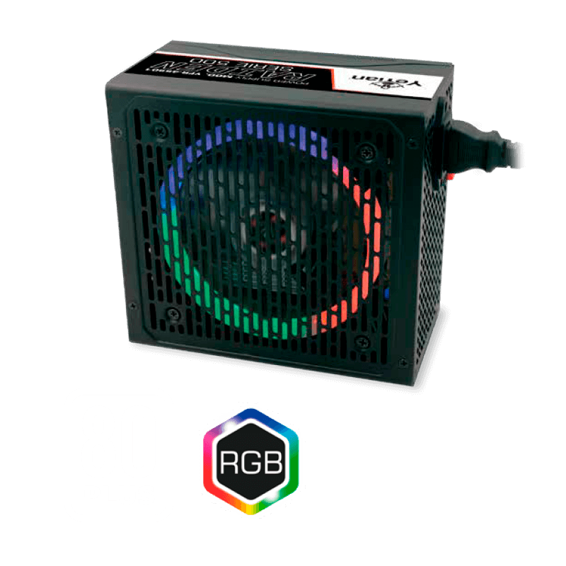 FUENTE DE PODER YEYIAN YFR-45901 RAIDEN 500W 80 PLUS WHITE RGB ATX SM PUE