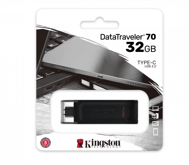 MEMORIA FLASH KINGSTON 32 GB USB-C 3.2 GEN 1 (DT70/32GB)