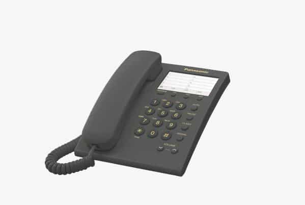 Panasonic                                                                                                                                                                               Telefono Alambrico Basico Sin Memorias Negro(kx-ts500meb)