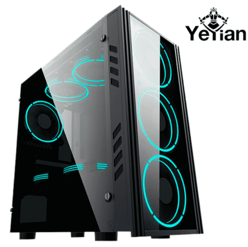 GABINETE YEYIAN GAMER YNH-K1101 KALT 1101 MICROATX,LATC/T,1VEN LED/NEG
