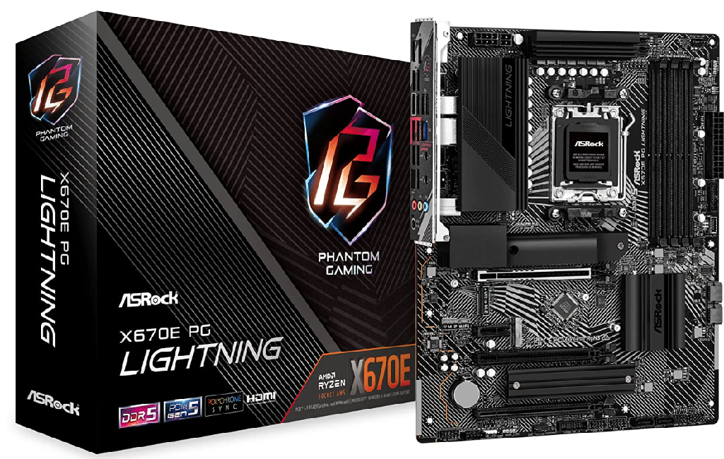 Tarjeta                                                                                                                                                                                         Madre Asrock X670e Pg Lightning Soc Am5 Ddr5, Hdmi , Dp, Usb C