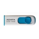 Memoria  Flash Adata C008 64gb Usb 2.0 Blanco/azul (ac008-64g-rwe)