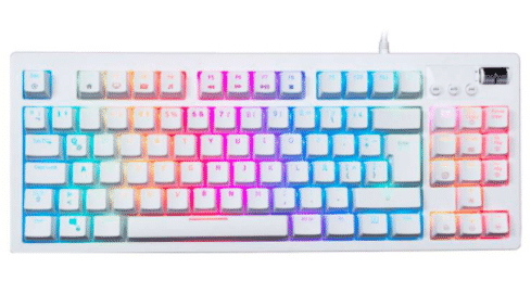 TECLADO PARA GAMING VSG QUASAR RGB SWITCH ROJO OUTEMU VG-K387-WHT-BLU,, USB BLANCO