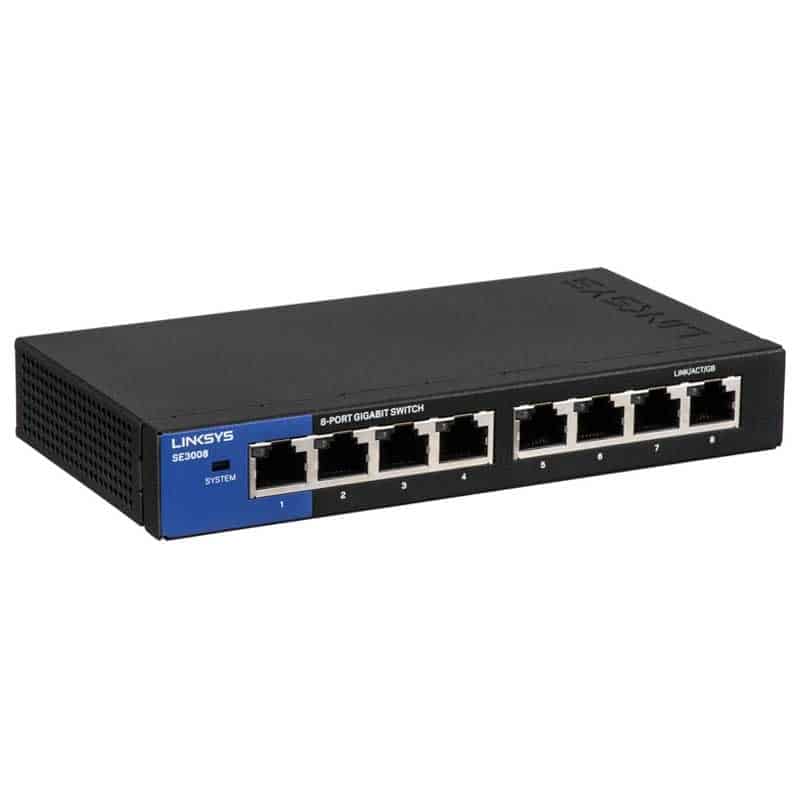 Switch Linksys Metalico Escritorio 8 Ptos Gigabit No Admin (se3008)