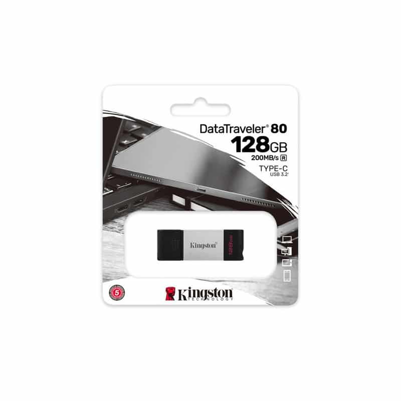 Memoria Flash Kingston 128 Gb Usb-c 3.2 Gen 1 (dt80/128gb)