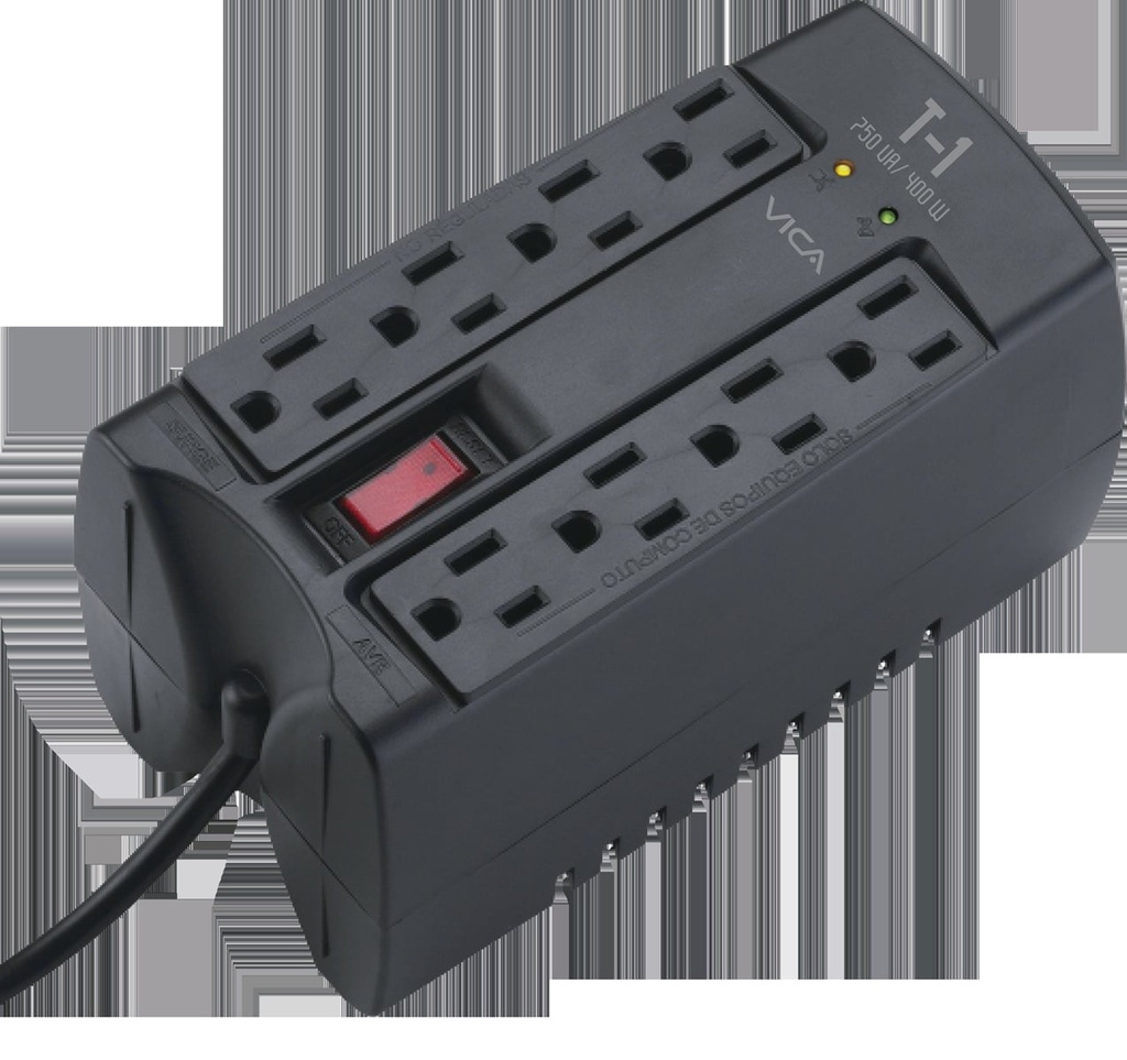 Regulador  Electronico Vica, 750va/400w, 8 Contac Nema 5-15r (4 /4)(t1)