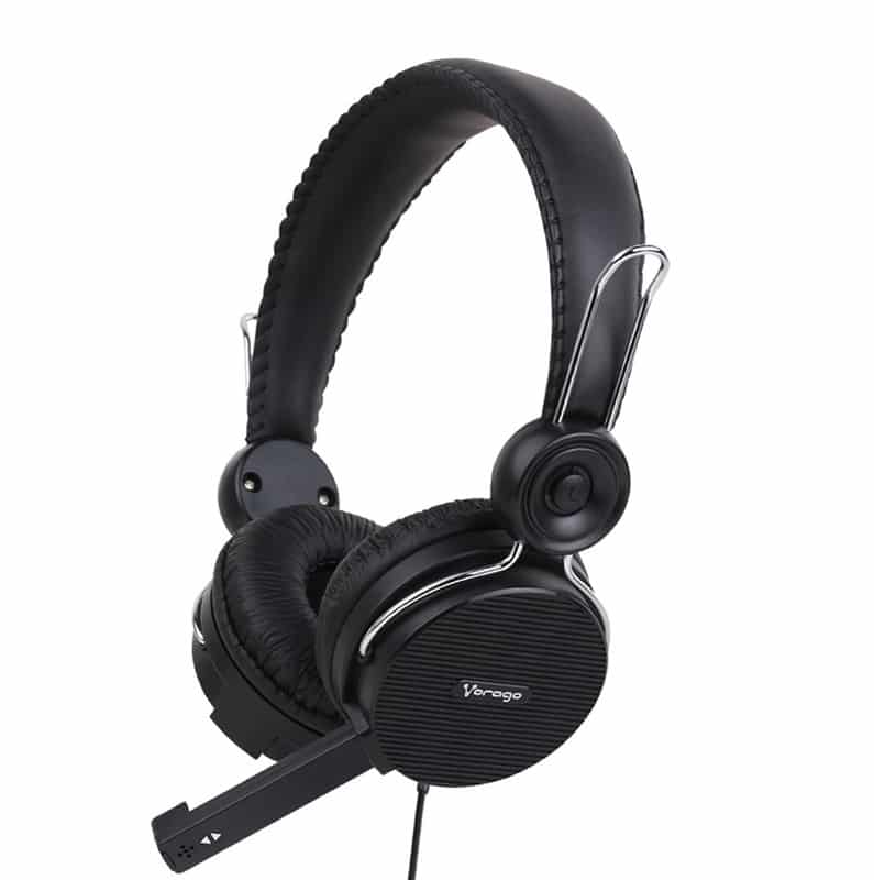 Diadema Vorago Alta Fidelidad 2 X 3.5 Mm Microfono Retactil Hs-201
