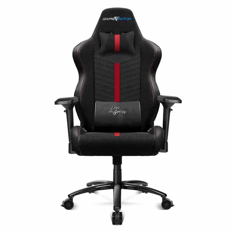 Silla                                                                                                                                Game Factor Tela Reclinable 4d, Metal Negro/rojo Cgc601-rd