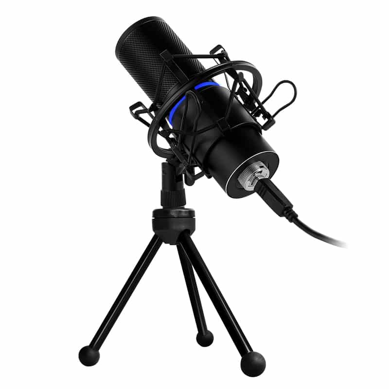 Microfono  Game Factor Usb, Led, Ajuste Volumen, Stand, Antipop Mcg700