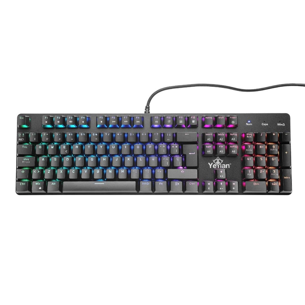 Teclado Gamer Yeyian Ykm-ergb-02 Kusari Mecanic Switch Azul Rgb