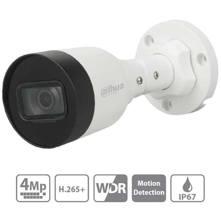 Camara  Bala Dahua Ip 4mp H.265+ Ir 30 M 30fps Wdr (dh-ipc-hfw1431s1n-0280b-s4)