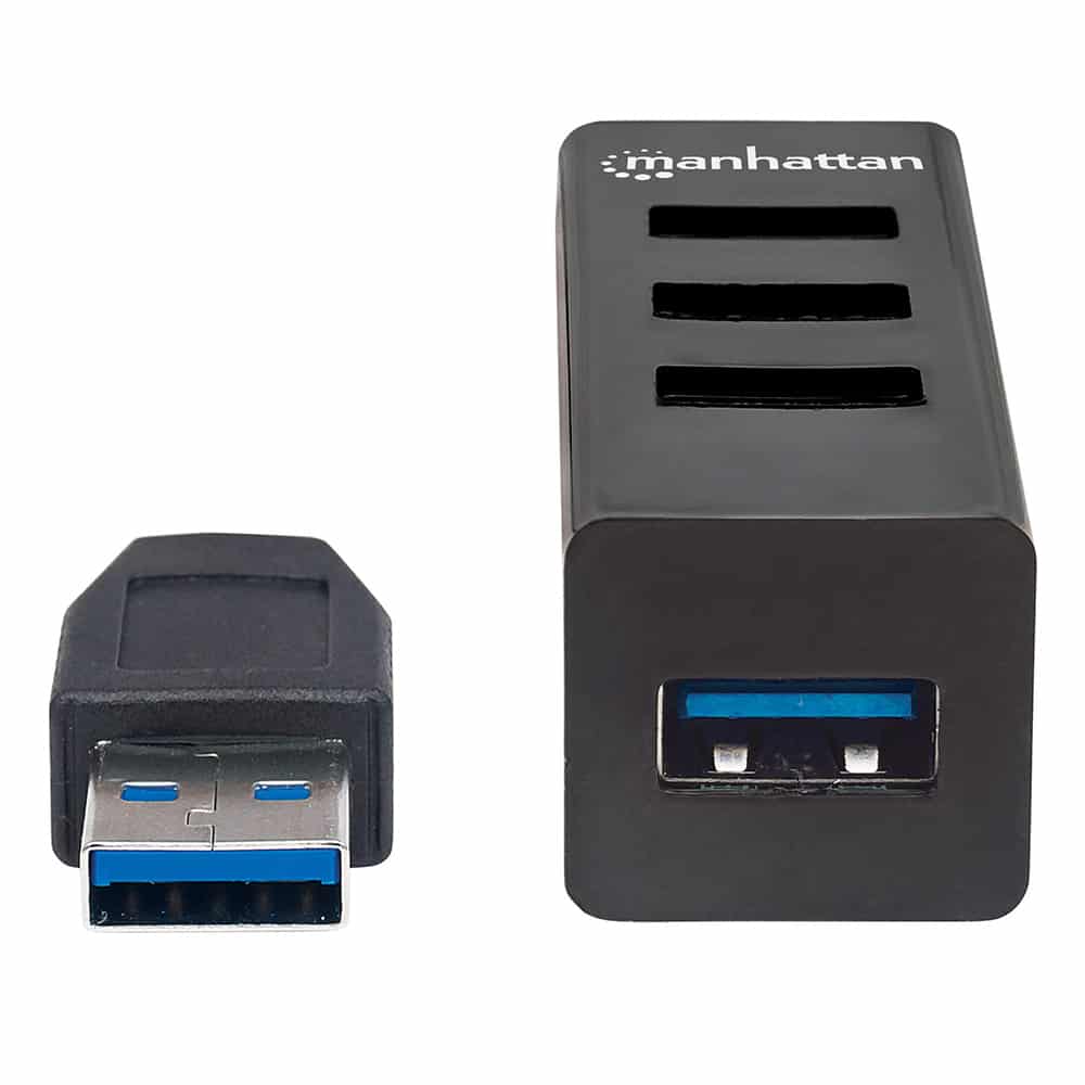 Hub Usb Manhattan V2.0  3 Puertos + 1 Pto V3.0 Sin Fuente 163828
