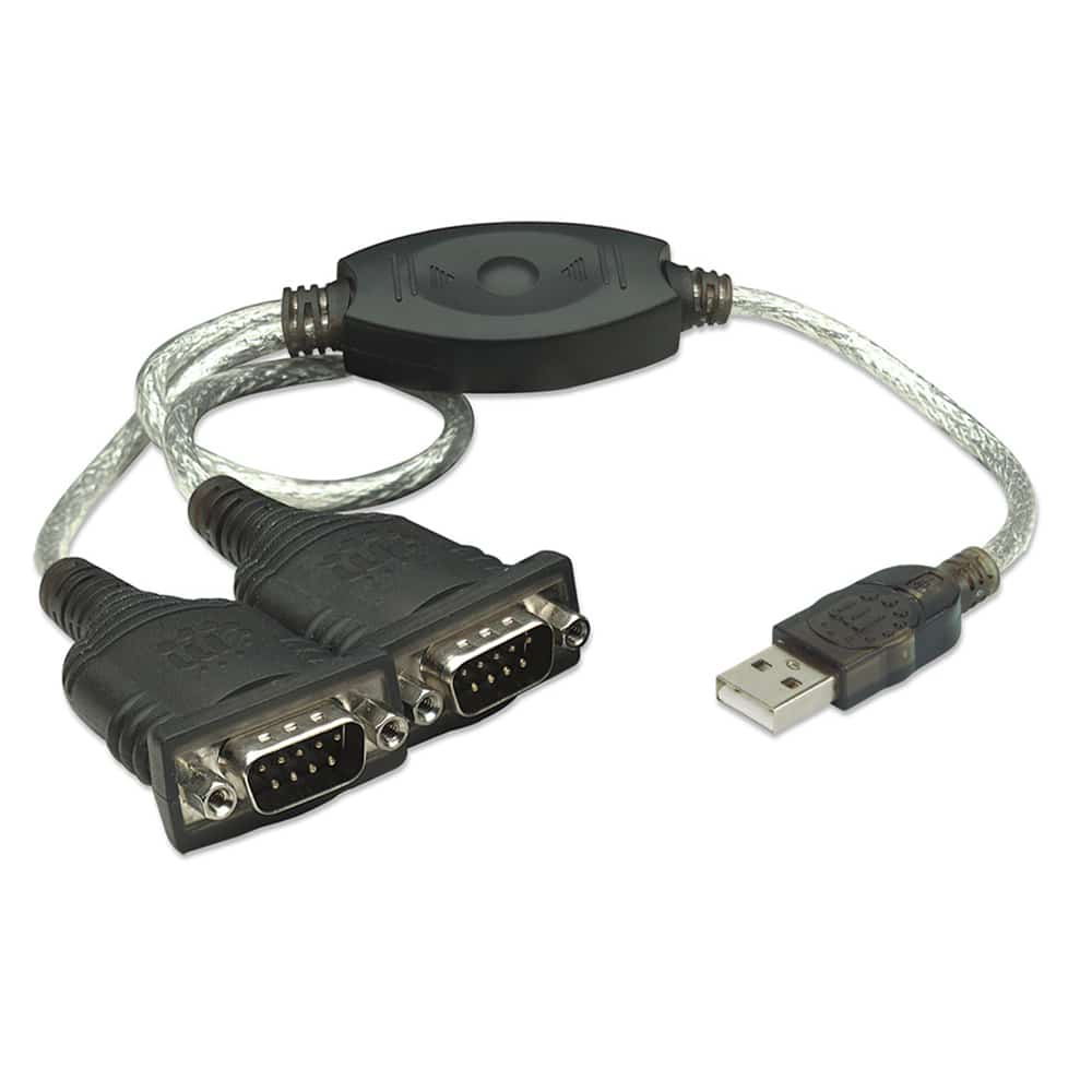 Convertidor  Manhattan Usb A Serial Doble Db9 Macho 174947