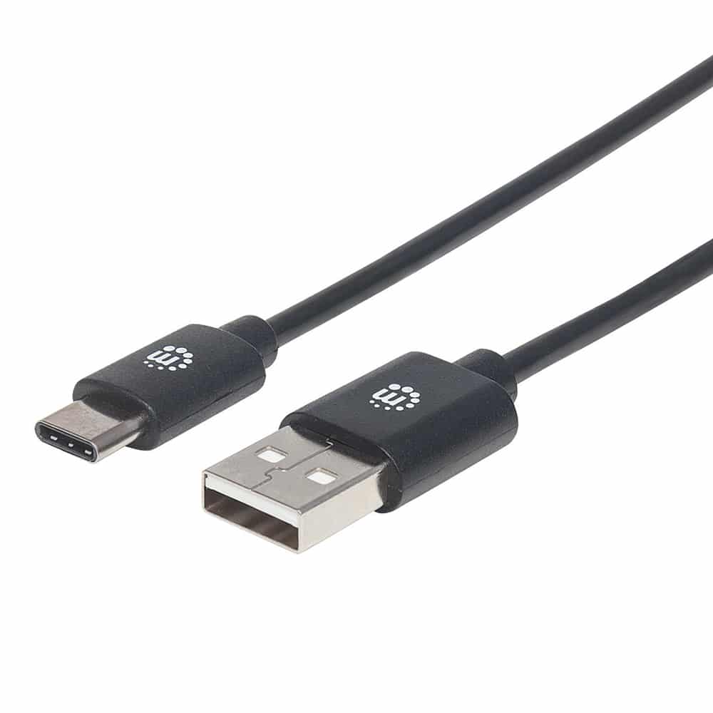 Cable  Usb Tipo-c Manhattan, Cm-am 1.0m Negro 353298