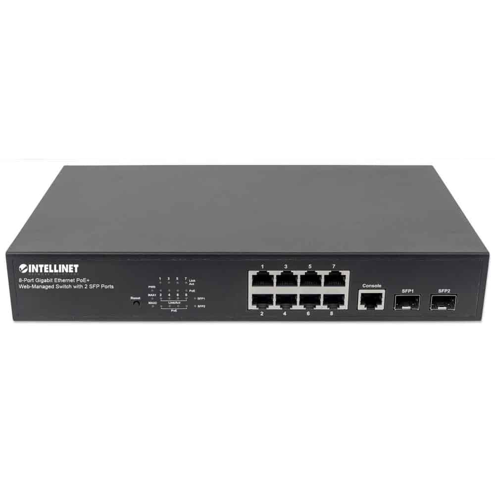 Poe Switch Intellinet Gb 8 Ptos 30w/pto, 140w, Admin + 2 Sfp 561167