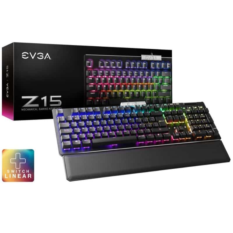 Teclado                                                                                                                                                                                                                                                                                                                                                                                                                                                                                                                                                                                                                                                                                                                                                                                                                                                              EVGA Z15 822-w1-15sp-k2 RGB Hot-swap Mecanico USB 3.2 4000hz