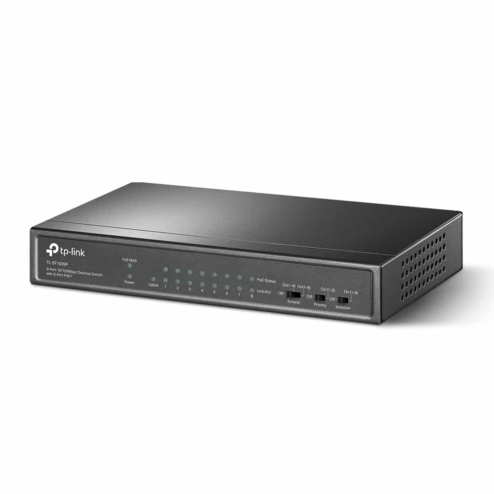 Switch Poe Tp-link De 9 Ptos 10/100mbps/poe + 8 Puertos/ Tl-sf1009p
