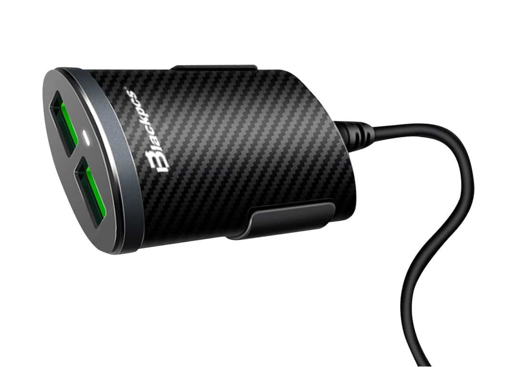 CAR CHARGER BLACKPCS 4 PUERTOS USB CON EXTENSION 1 METRO (EPI064-BL)