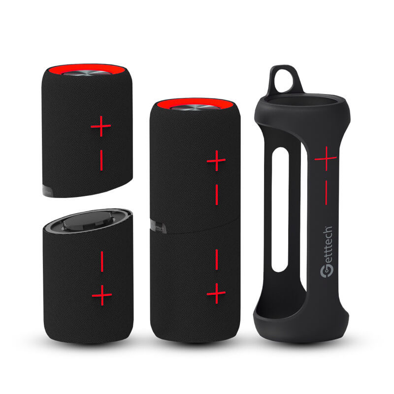 Bocina  Getttech Gbh-31505r Soundcup Tws 2en1 Bt4 Ipx7/3.5mm,negrorojo