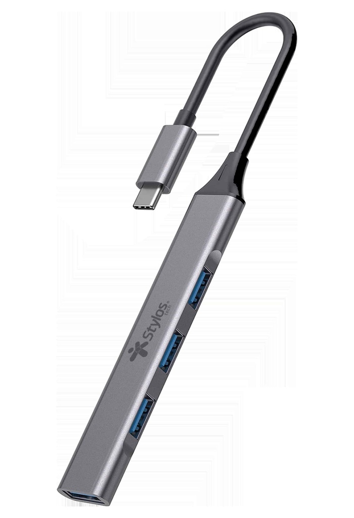 Hub Multipuerto Stylos 4 En 1 Usb Tipo C A 3 Puertos Usb (stcbhub42g)