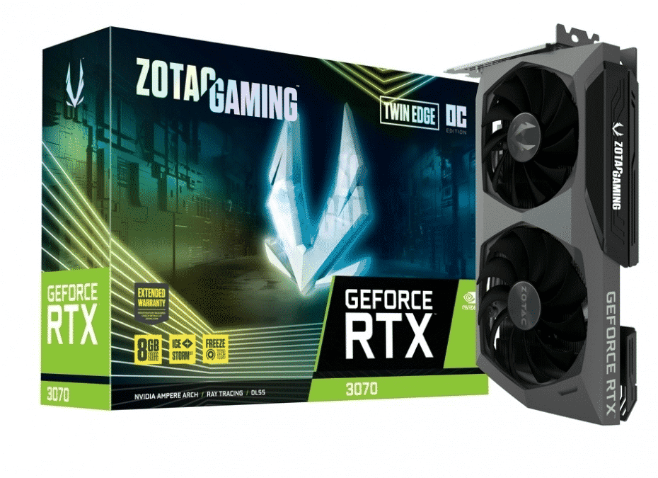 Tarjeta                        De Video Zotac Nvidia Geforce RTX 3070 Twin Edge OC 8gb GDDR6 Gaming Zt-a30700h-10p (openbox)