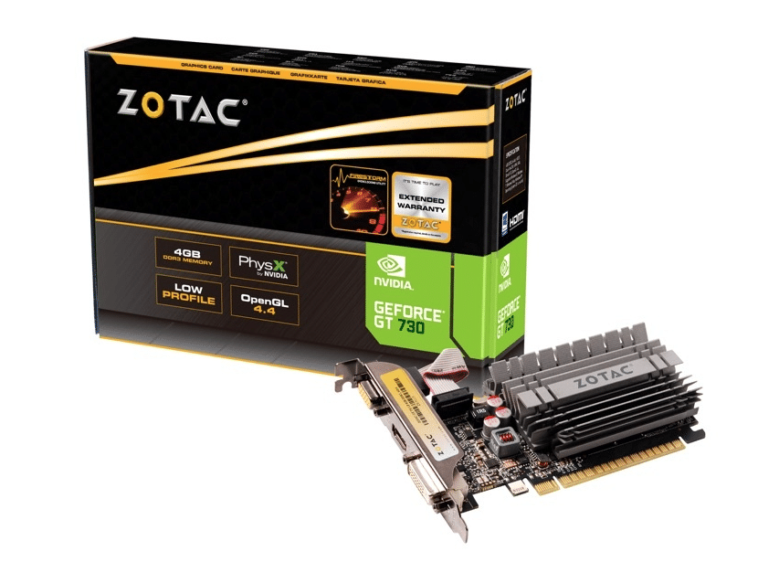 Tarjeta                                                                      De Video Zotac Gt 730 Low Profile 4gb Ddr3 Ze Zt-71115-20l