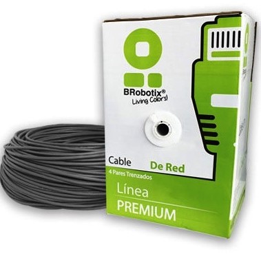 Bobina BROBOTIX 065740 - 305 m, Gris, Interior, CAT5e, CCA