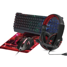 [KITNNN040] Kit Gaming 4 en 1  NECNON NGC-PEGASUS - 104 teclas, Rojo, 1000 DPI