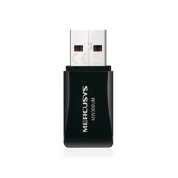 [TARMER010] Adadptador Mini USB 2.0 MERCUSYS MW300UM - Negro, 300 Mbit/s