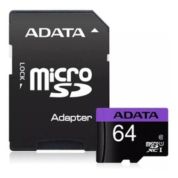 [dim-AUSDX64GUICL10-RA1] Memoria Micro Sdxc ADATA 64gb Uhs-i U1 C/adapt (ausdx64guicl10-ra1) Pue