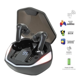 [NCABVI01RG] Audifonos  Necnon In-ear Bluetooth Gaming Luz Rgb Display Negro (ncabvi01rg)