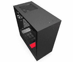 [Dim-CA-H510B-W1-1] Gabinete NZXT H510 con Ventana, Midi-Tower, ATX,Micro-ATX,Mini-ATX, USB 3.1, sin Fuente, Rojo CA-H510B-BR