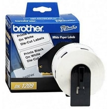 [CARBRT1460] Etiqueta                                                                                                                                                                                                                                                                   Blanca De Papel Brother Dk1209 - 800 Etiquetas De 28.9 Mm De Ancho X 62 Mm De Largo. Impresión En Negro. Ql800 / Ql810w / Ql1110nwb.