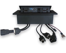 [ACCRBT2590] Caja                                                                                                                                                                                                                                                                                                                                                                                                                                                                  De Mesa - Rj45 Cat 5e, Hdmi, Svga, Usb V2.0, 3.5 Mm, Nema 5-15r, Negro, Brobotix 005514n