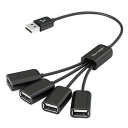 [ACCVGO1350] Hub                                                                                                                                                                                                                                                        Usb Vorago Hu-101 - Usb 2.0, Negro, 4 Puertos