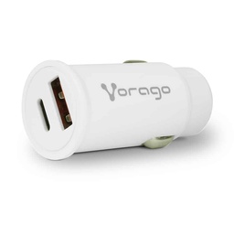 [ACCVGO2410] Cargador                                                                                                                                                                                                                                                                                                                 Para Auto Vorago Au-305-wh Tipo C Pd 20w Y Usb A Quick Charge 3.0 Blanco -