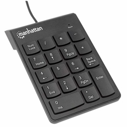 [TECITL110] 176354                                                                                                                                         Teclado Numérico Alámbrico Usb - 18 Teclas Del Mismo Tamaño Incluye Tecla De Retroceso Color Negro.
