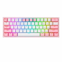[TECRDG130] Teclado                                                                                                                                         Mecánico Redragon Fizz Pro White/pink - Blanco Y Rosa