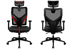 [Dim-27027] SILLA THUNDER X3 YAMA 1 NEGRO ROJO MAX 125KG RECLINABLE 135° CABECERA AJUSTABLE 1D