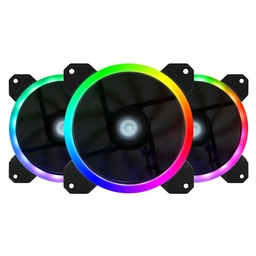 [7502266677888-G] Kit De 3 X Ventiladores Game Factor, Controlador, Doble Anillo Fkg400
