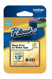 [M231] Cinta  Brother M231 Negro/blanco 12mm X 8m Pt85 100/110
