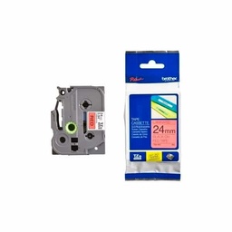 [TZE451] Cinta  Brother Tze451 Laminada Negro Sobre Rojo 24mm