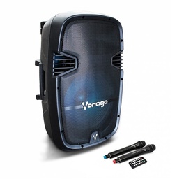 [7502266675938-V] Bocina Bafle Vorago Ksp-500 15" Tws 100w C/2 Microfono Inal Pedestal