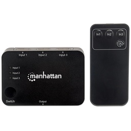 [766623207522-M] SWITCH MANHATTAN 4K 3 PUERTOS HDMI CONTROL REMOTO/CABLE INFRA 207522