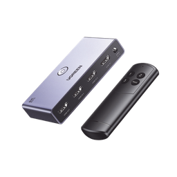 [15604] Switch (splitter) 8k Hdmi 2.1 / 3 Entradas 1 Salida / Incluye Control Remoto / Soporta 8k@60hz 4k@120hz 4k@60hz 3d / Hdr / Hdcp 2.3 / Carcasa De Aluminio.